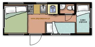 Rozklad przyczepa Knaus - łóżka rozłożone